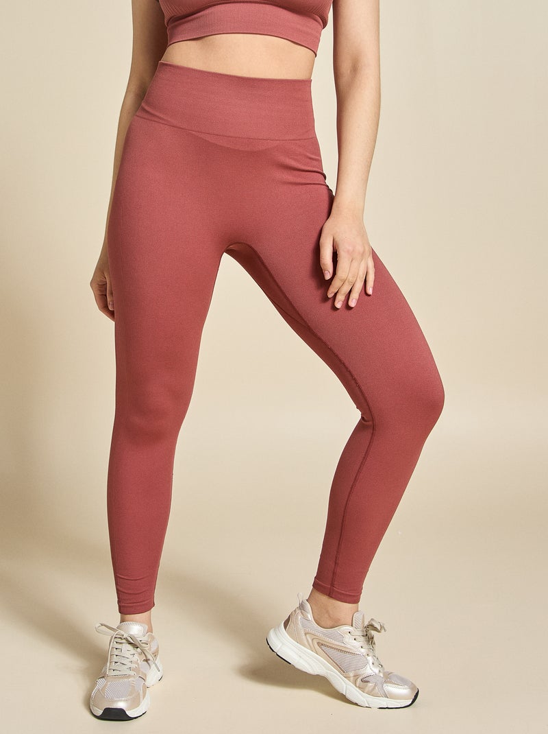 Legging de desporto em rib sem costuras - (ekstract) Castanho - Kiabi