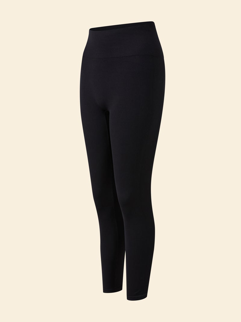 Legging de desporto em rib sem costuras - (ekstract) Preto - Kiabi
