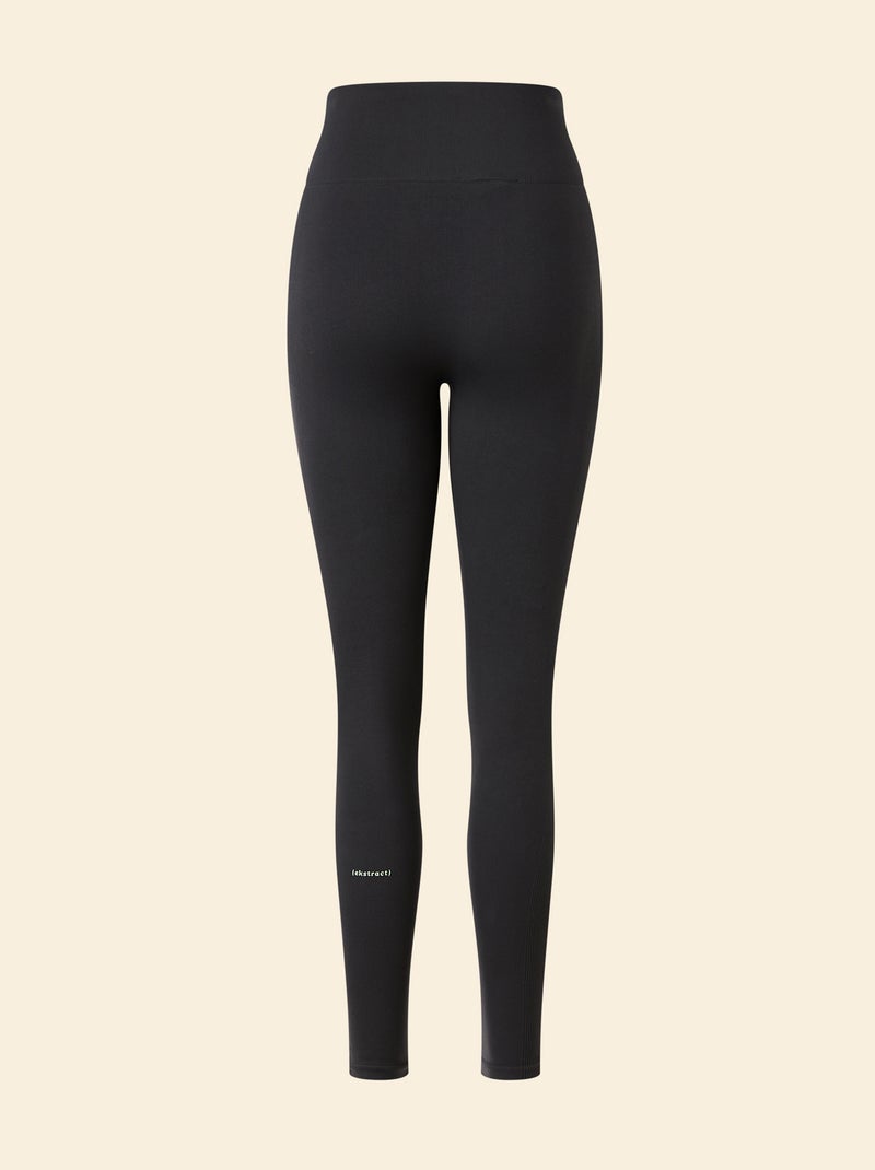 Legging de desporto em rib sem costuras - (ekstract) Preto - Kiabi