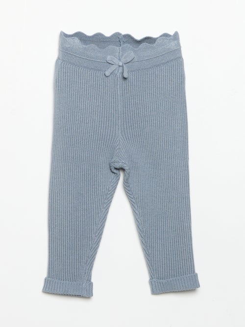 Legging de malha com laço na cintura - Kiabi