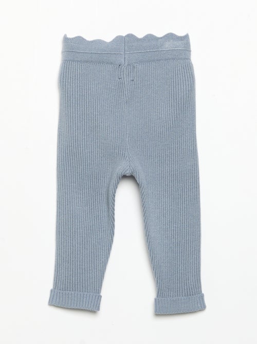 Legging de malha com laço na cintura - Kiabi