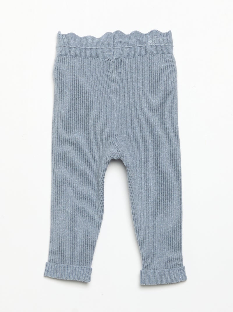 Legging de malha com laço na cintura Azul - Kiabi