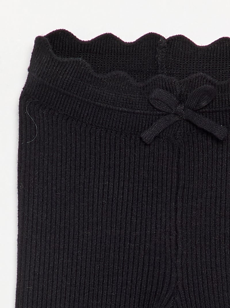 Legging de malha com laço na cintura Preto - Kiabi