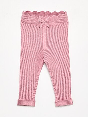Legging de malha com laço na cintura