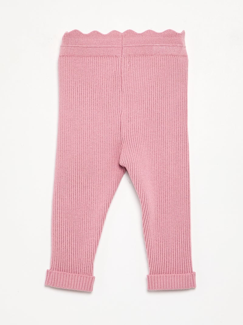Legging de malha com laço na cintura Rosa - Kiabi