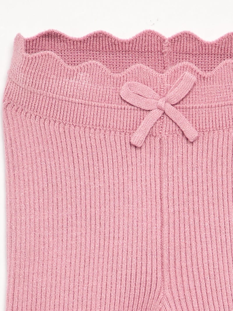 Legging de malha com laço na cintura Rosa - Kiabi