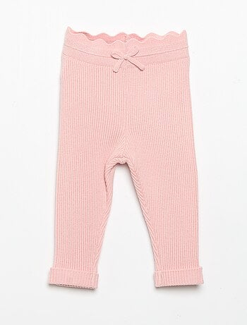 Legging de malha com laço na cintura