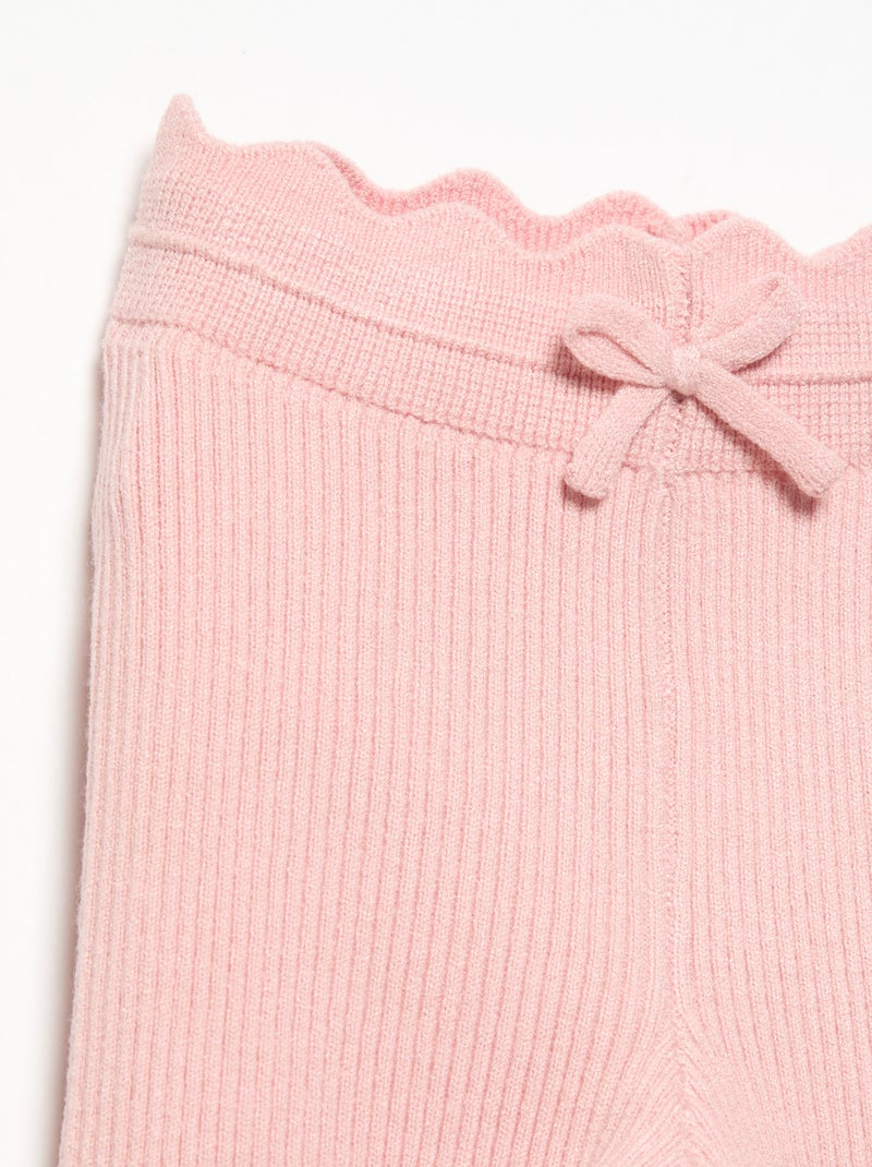 Legging de malha com laço na cintura Rosa - Kiabi