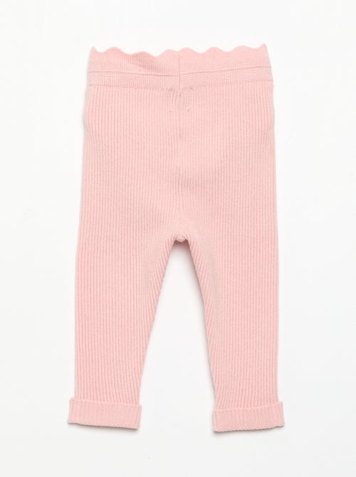 Legging de malha com laço na cintura - Kiabi