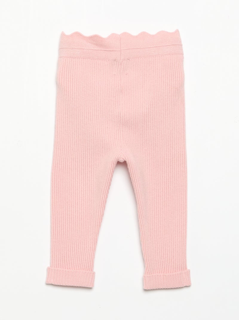 Legging de malha com laço na cintura Rosa - Kiabi