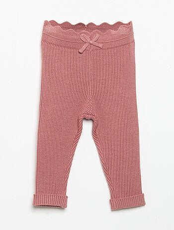 Legging de malha com laço na cintura
