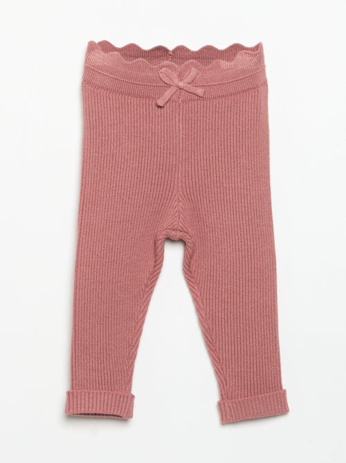 Legging de malha com laço na cintura - Kiabi