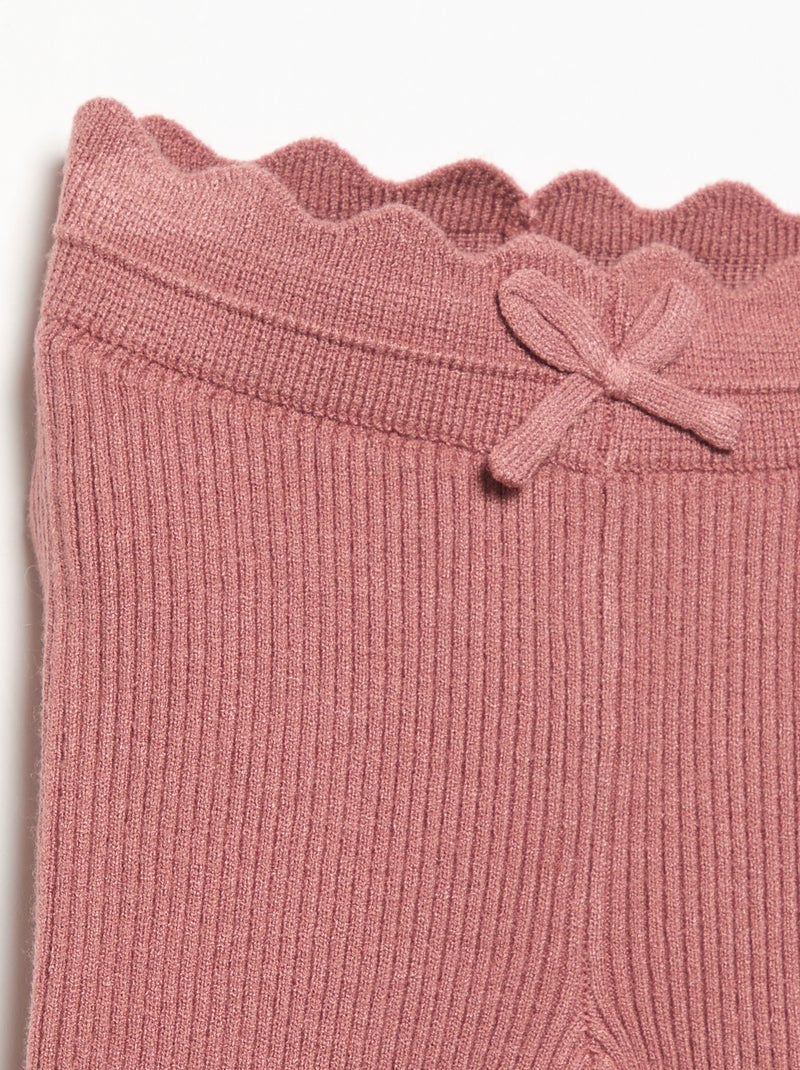 Legging de malha com laço na cintura Rosa - Kiabi
