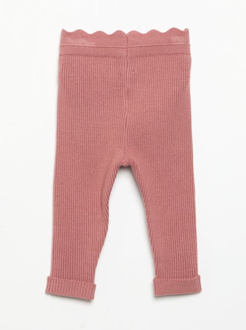 Legging de malha com laço na cintura - Kiabi