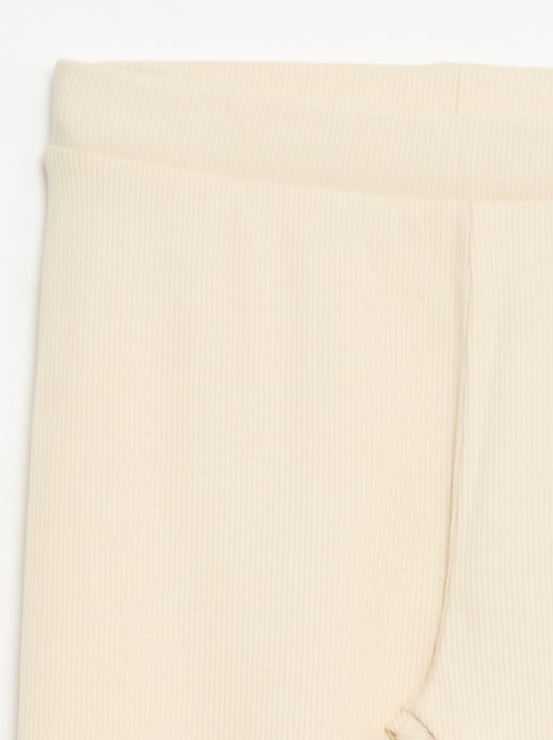 Legging de malha em algodão liso Branco - Kiabi