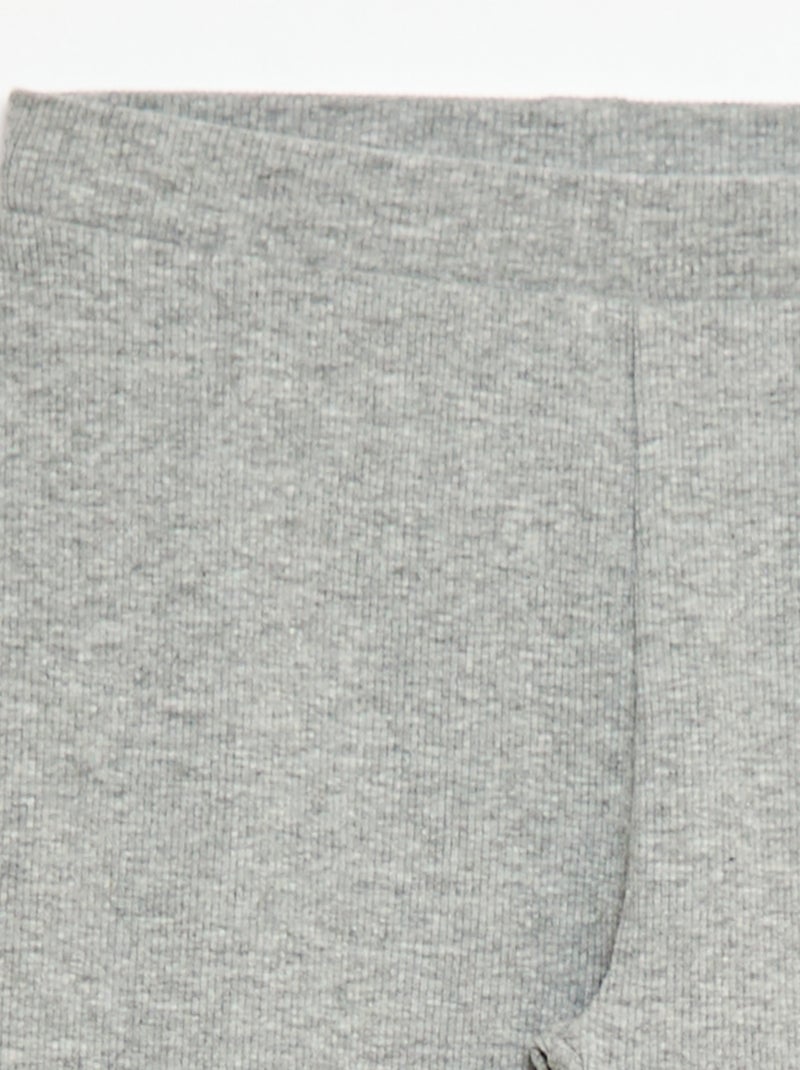 Legging de malha em algodão liso Cinza - Kiabi