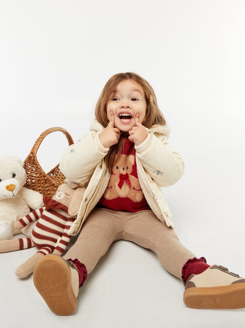 Legging de malha escovada em algodão liso - Kiabi