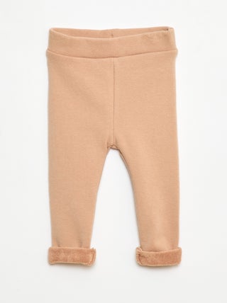 Legging de malha escovada em algodão liso