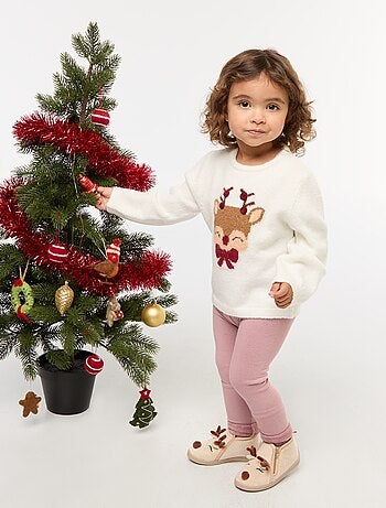 Legging de malha escovada em algodão liso