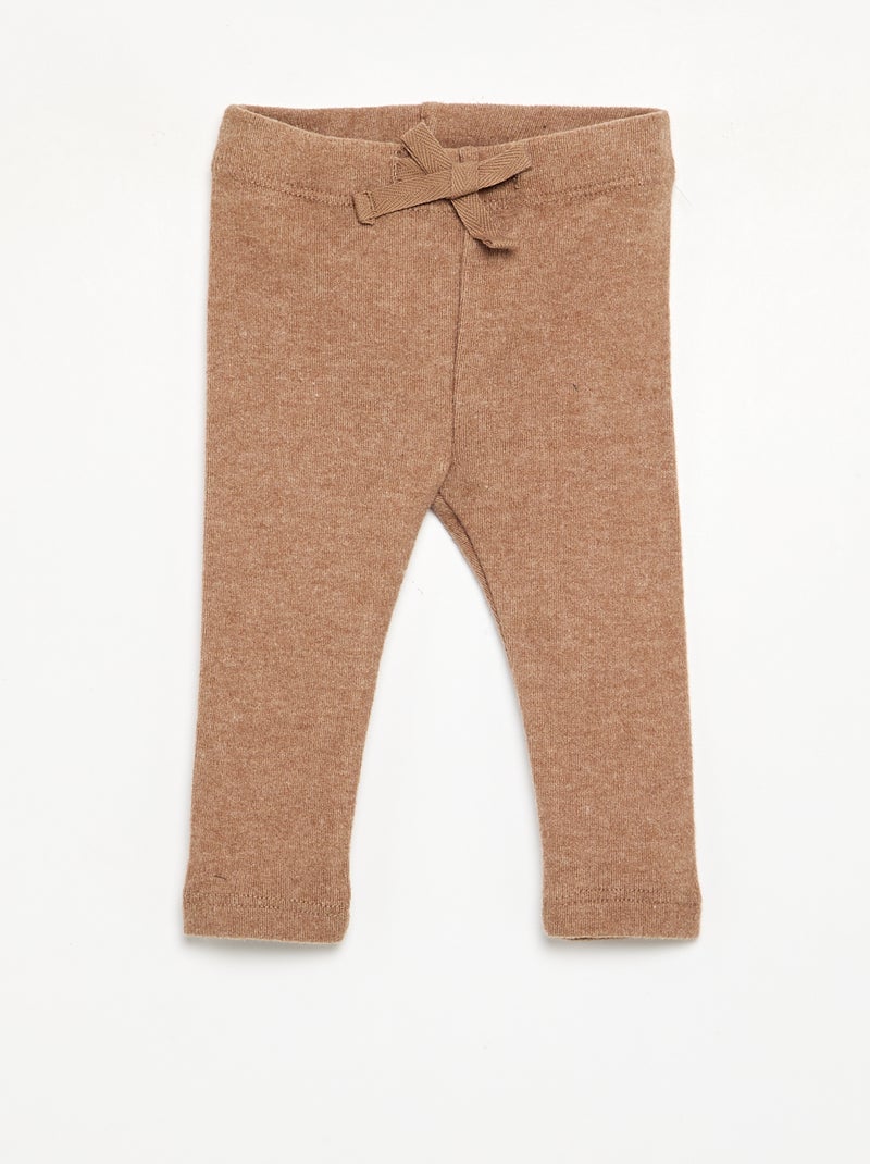 Legging de malha fofinha Bege - Kiabi