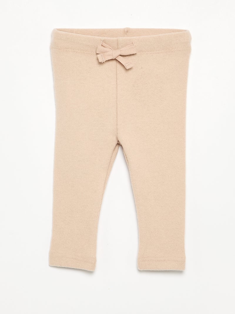 Legging de malha fofinha Bege - Kiabi