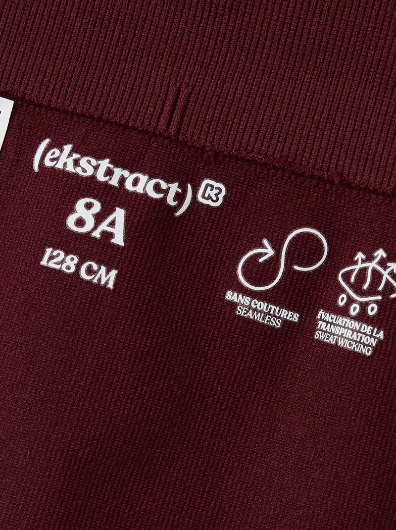 Legging desportiva canelada - (ekstract) Vermelho - Kiabi
