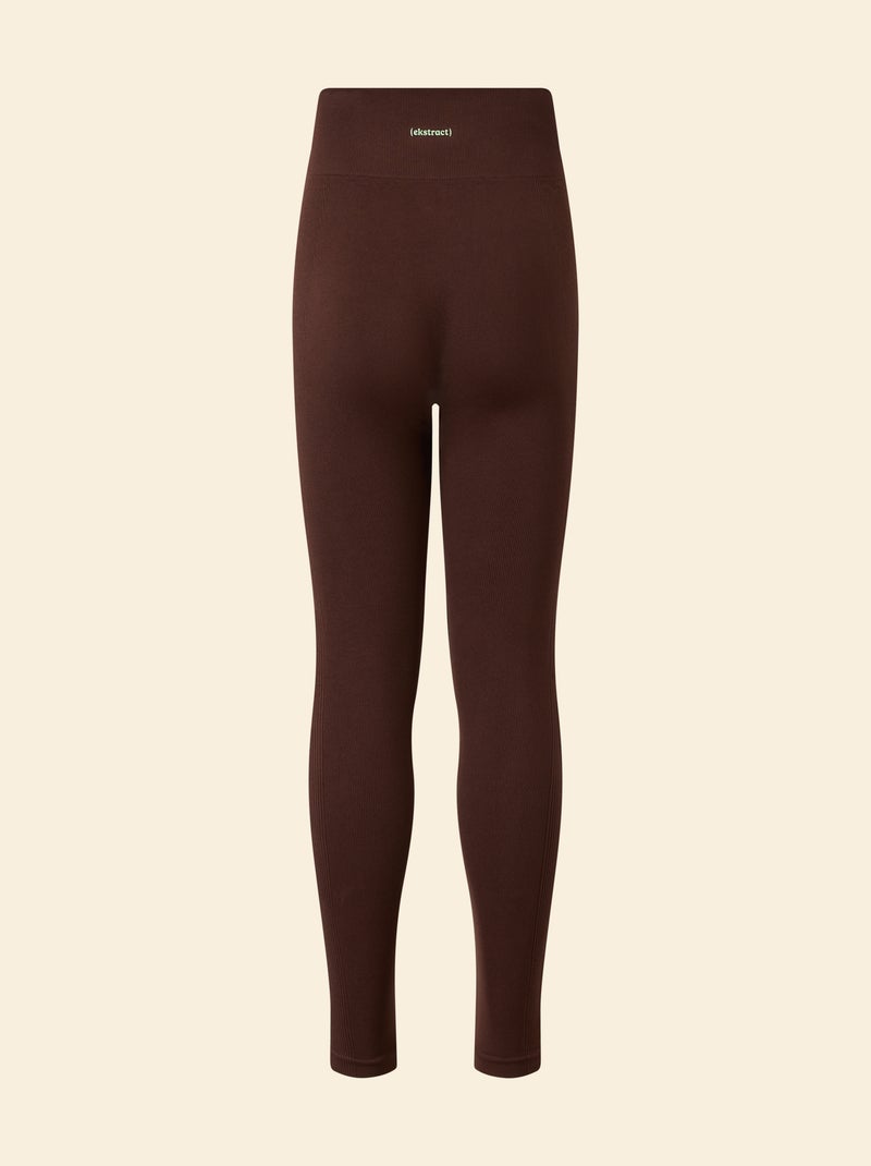 Legging desportivo em canelado - (ekstract) Castanho - Kiabi