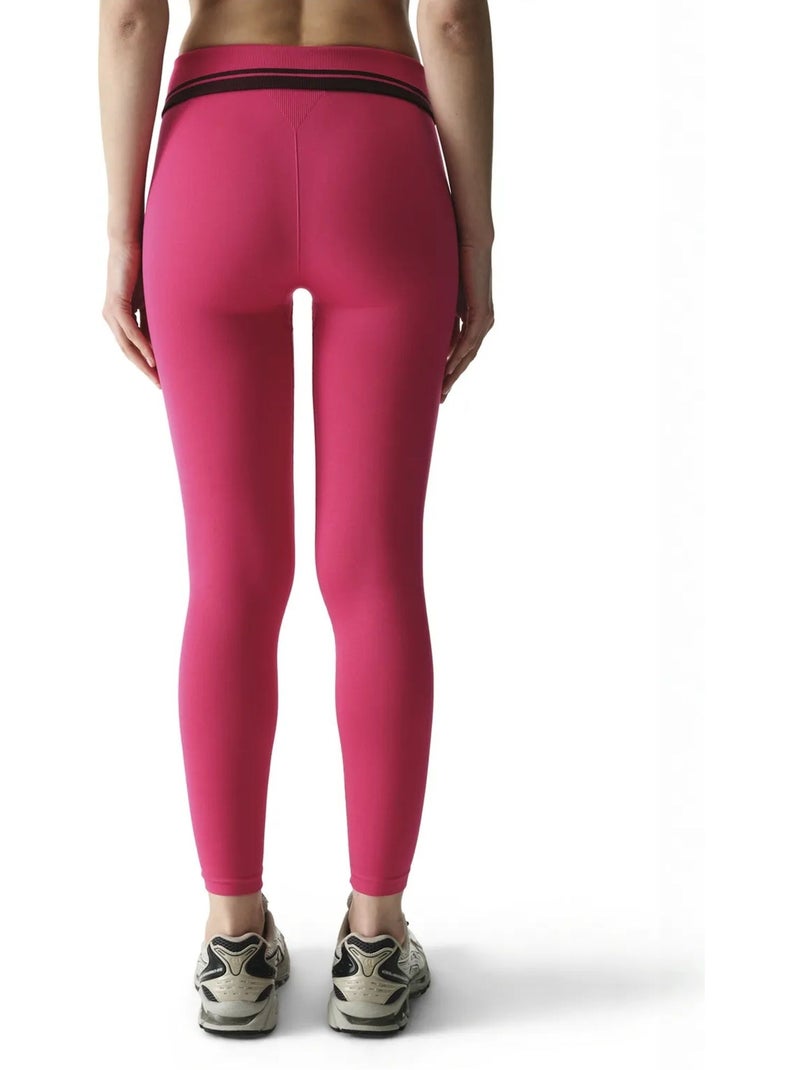 Legging dobrável de cintura alta penti Rosa-fluo/Solinotes - Kiabi
