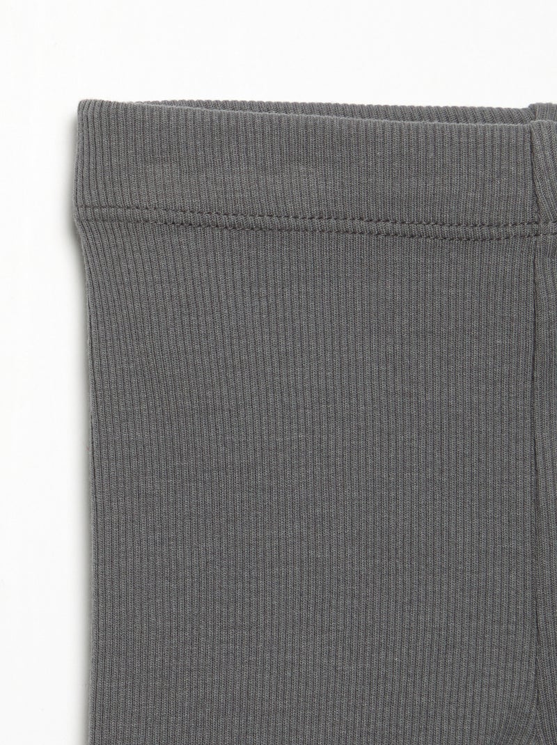 Legging em malha canelada Cinza - Kiabi