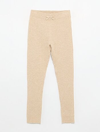 Legging em malha lisa com laço na cintura