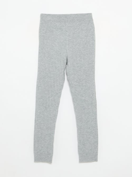 Legging em malha lisa com laço na cintura - Kiabi