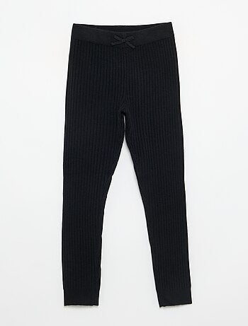 Legging em malha lisa com laço na cintura
