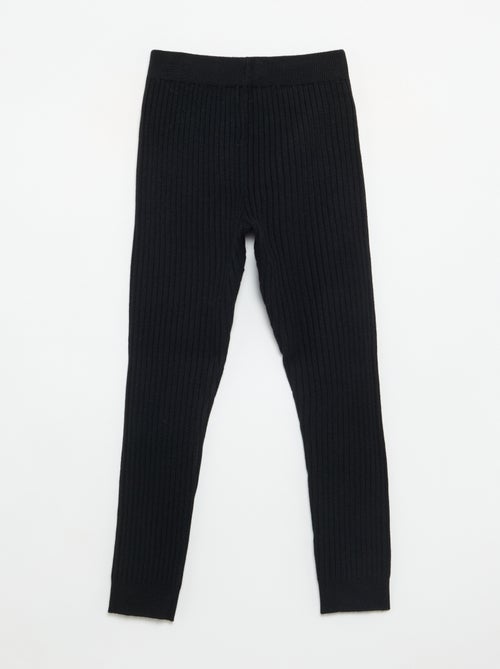 Legging em malha lisa com laço na cintura - Kiabi
