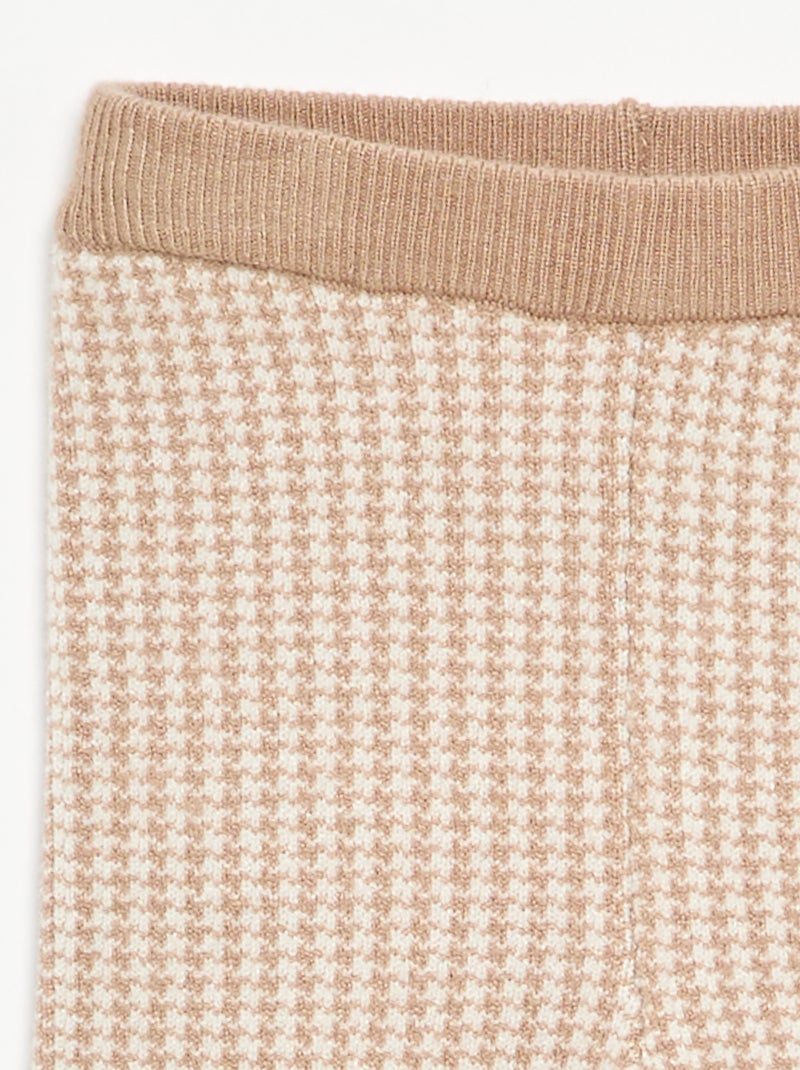 Legging estampado em malha compacta Bege - Kiabi