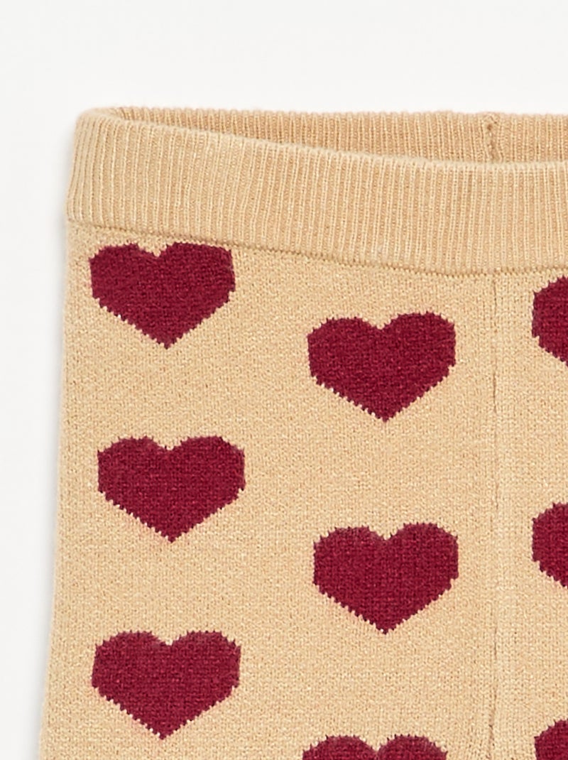 Legging estampado em malha compacta Bege - Kiabi