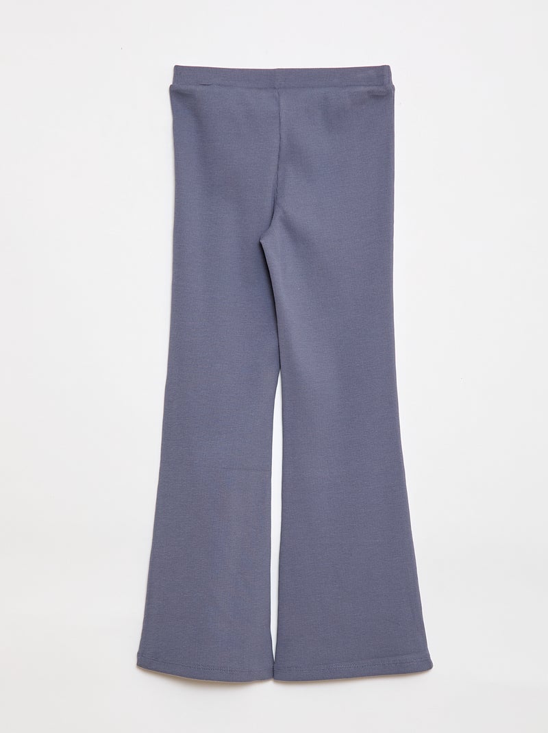 Legging flare canelado Cinza - Kiabi