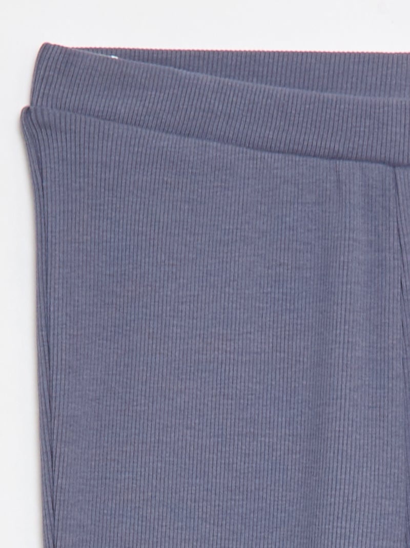 Legging flare canelado Cinza - Kiabi