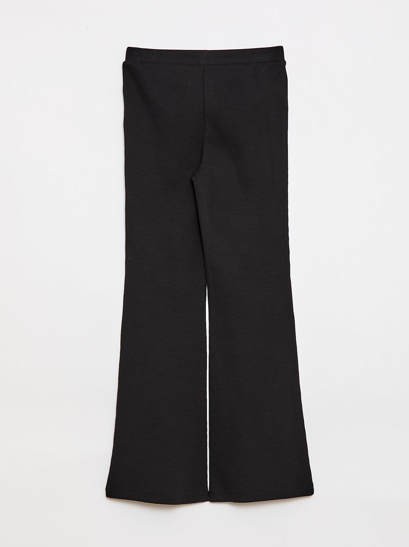 Legging flare canelado Preto - Kiabi