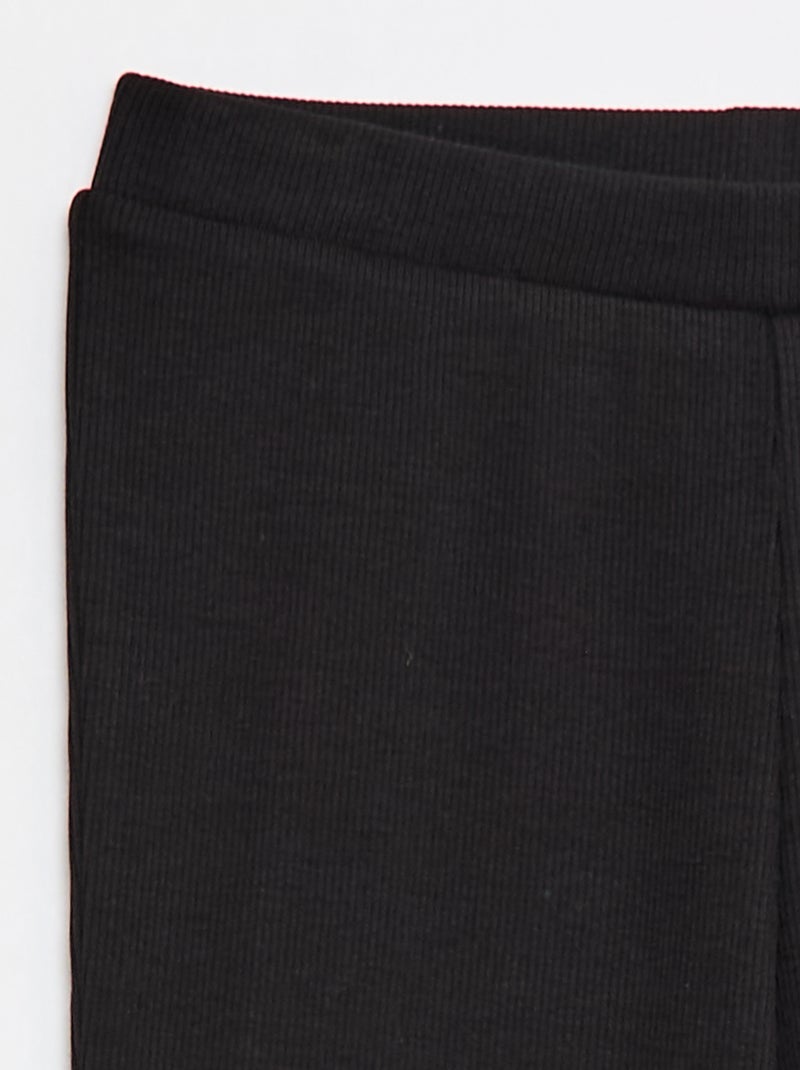 Legging flare canelado Preto - Kiabi