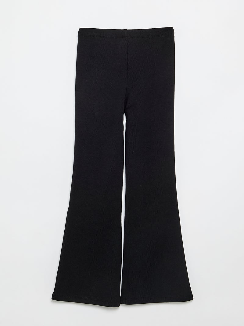 Legging flare em rib Preto - Kiabi