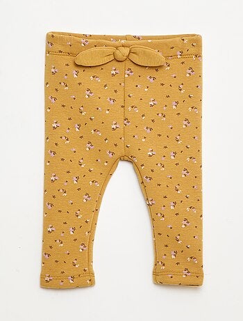 Leggings forrados em fleece com laço