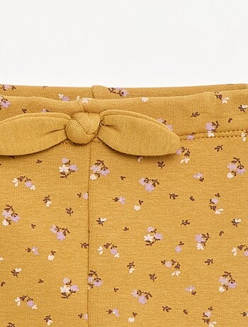 Leggings forrados em fleece com laço