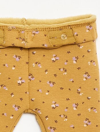 Leggings forrados em fleece com laço