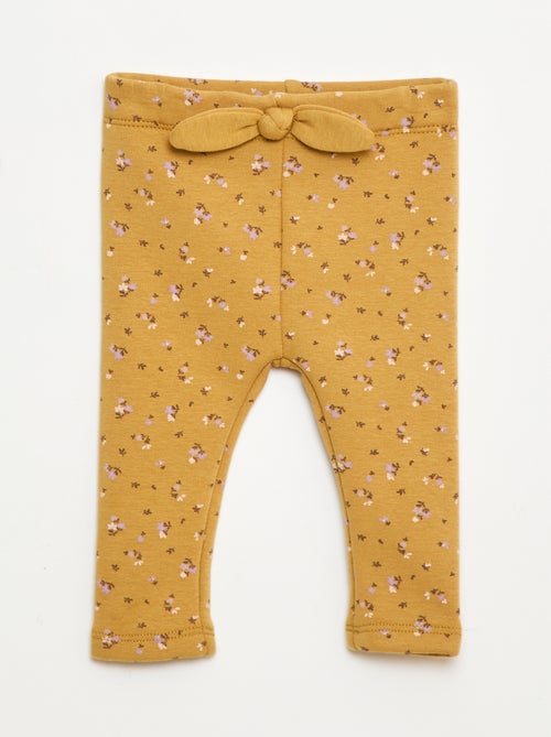 Legging forrado em moletom com laço - Kiabi