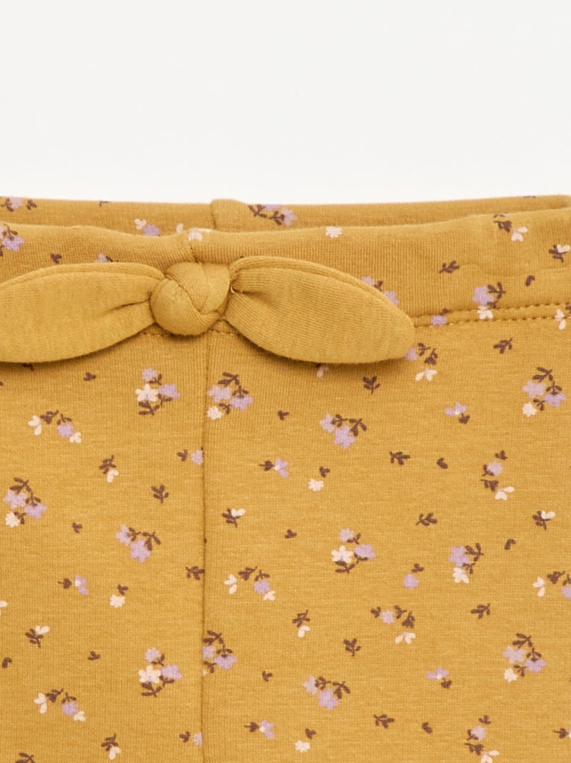 Legging forrado em moletom com laço Amarelo - Kiabi