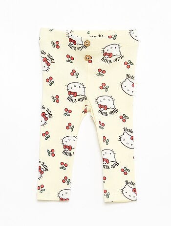 Legging "Hello Kitty" em rib de algodão