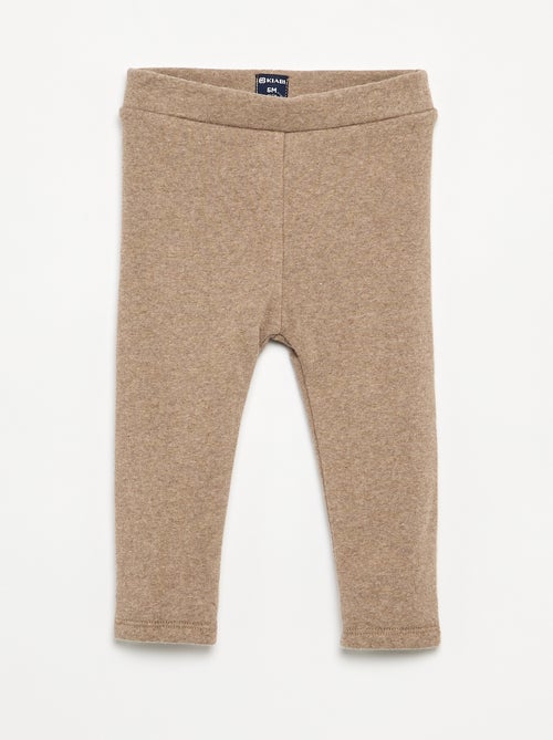 Legging liso de malha cardada - Kiabi