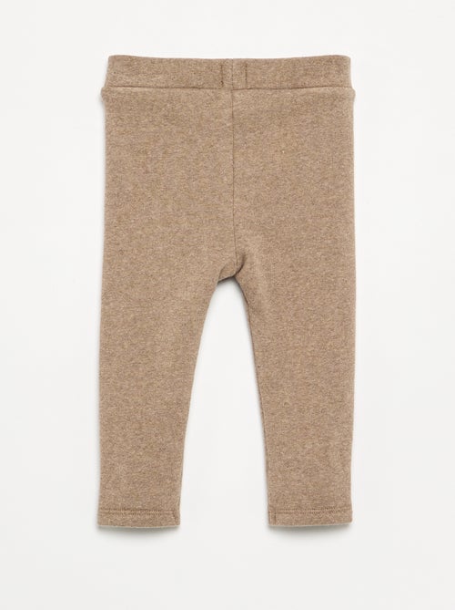Legging liso de malha cardada - Kiabi
