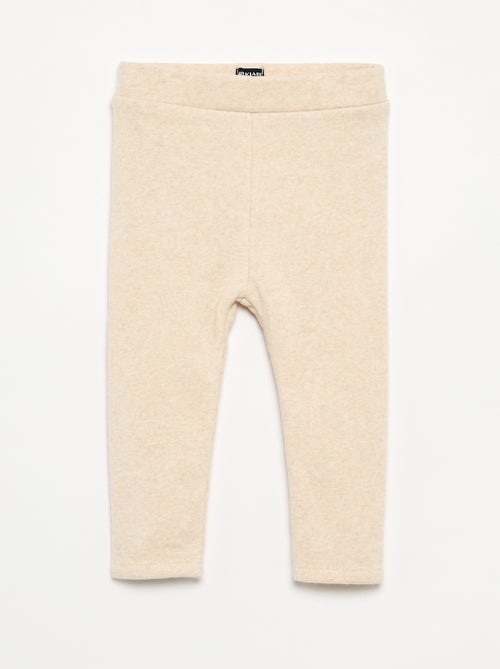 Legging liso de malha cardada - Kiabi