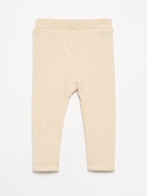 Legging liso de malha cardada - Kiabi